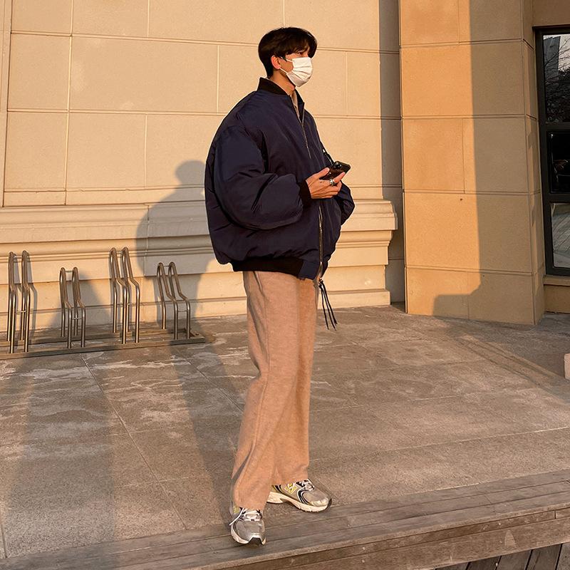 

Трендовая свободная куртка-бомбер в корейском стиле, хлопковая куртка, мужская зимняя утолщенная стеганая бейсбольная куртка, хлопок 2XL