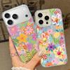 Vintage Colorful Flower Pattern Phone Case For iPhone 17 Air 16e 16 15 14 Pro Max 13 17 Pro Max Shockproof TPU Hybrid Hard PC Phone Cover