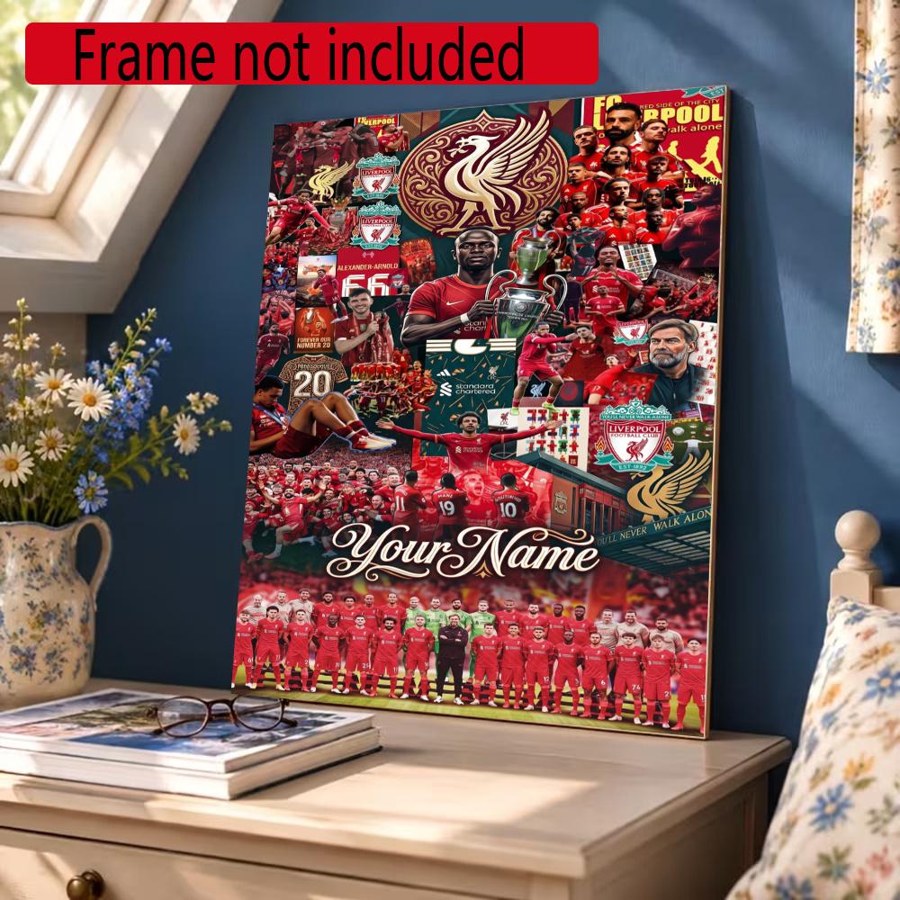 Liverpool Team Personalized Text Diamond Painting Round Diamond Mosaic Rhinestones Diamond Embroidery Craft Kit Wall Decor Without Frame