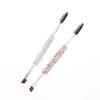 Eyebrow Brush Eyelash Curl Double Head 2-In-1 Makeup Brush Artificial Diamond Travel Portable Multifunctional