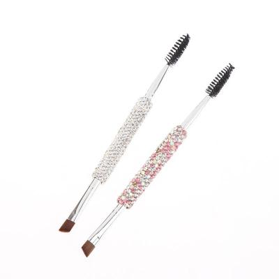 1 Stück Augenbrauenbürste Wimpernzange Doppelseitig 2-in-1 Make-up-Pinsel Künstlich Reise Tragbar Multifunktional