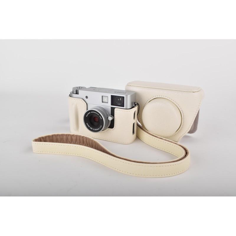 Custodia Protettiva in Pelle PU per Fotocamera Fujifilm X-Half con Fodera Morbida e Tracolla Ergonomica per Uso Quotidiano