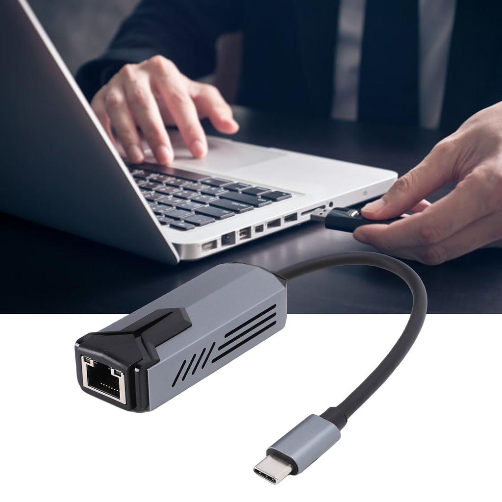 5Gbps USB C To Ethernet Adapter Support for 5000Mbps Type C 3.0 To RJ45 Converter Laptop Desktop PC Wired Card with Aluminum Cover