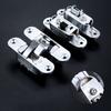 2 Pcs Zinc Alloy Hidden Hinges Furniture Fittings 23 X 95mm Invisible Concealed Folding Counter Door Hinge With Screw Hardware