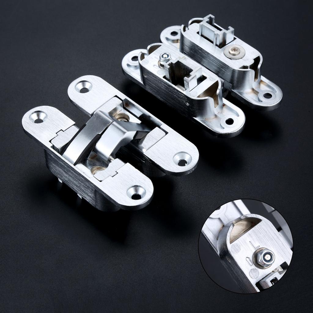 2 Pcs Zinc Alloy Hidden Hinges Furniture Fittings 23 X 95mm Invisible Concealed Folding Counter Door Hinge With Screw Hardware