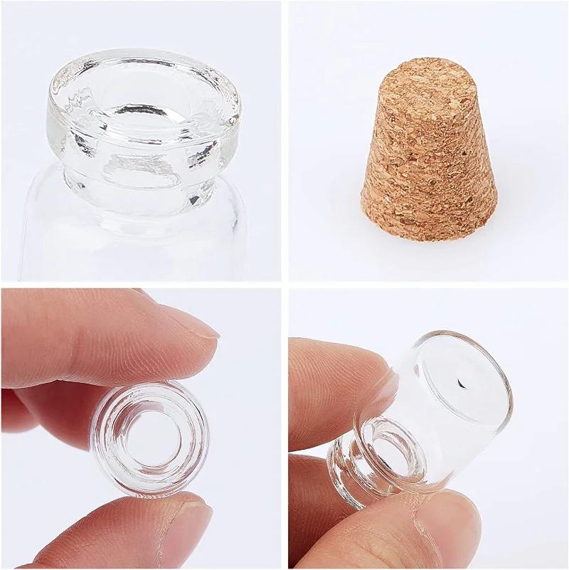 50/10Pcs Mini Clear Glass With Cork Message Bottles Empty Wishing Bottles Christmas Wedding Birthday Party Decoration Supplies