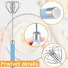 4Pcs Egg Whisk Stainless Steel Egg Beater Hand Push Whizzy Whisk with Handle Rustproof Hand Whisk Semi Automatic Egg Mixer Kitchen Tool