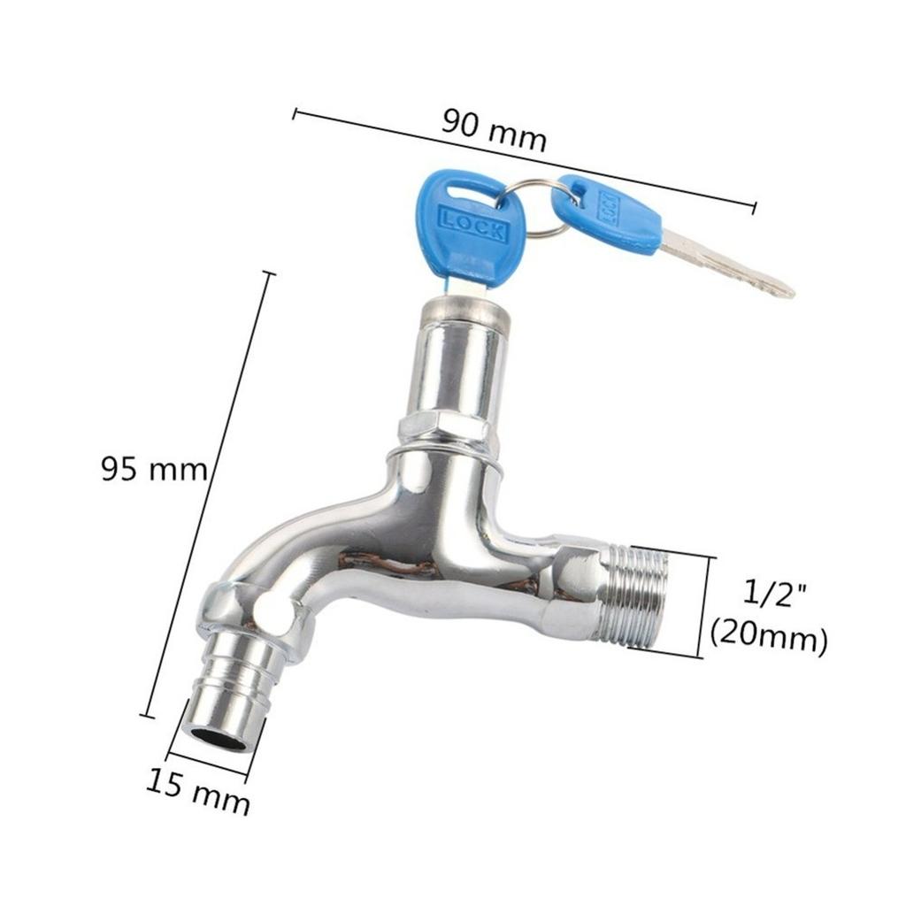 Outdoor Wasserhahn Wäsche Wasser Abschließbar Metall Legierung Outdoor
