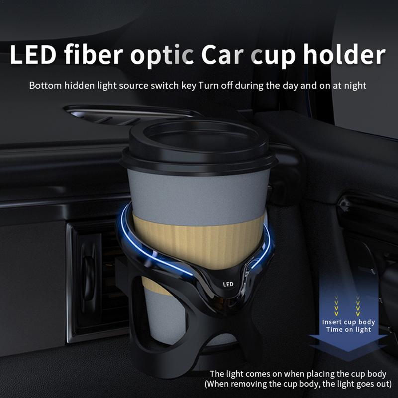 Car Cup Holder Truck Cup Rack Holder Adjustable Drink Stand Air Vent Cup Mount LED Lighted Storage Rack Car Accessories For Mugs