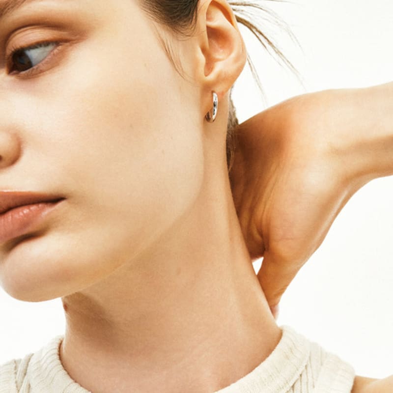 LUNNE 14k Classic Flat One-Touch Ring Earrings (14k Gold) #LFE32