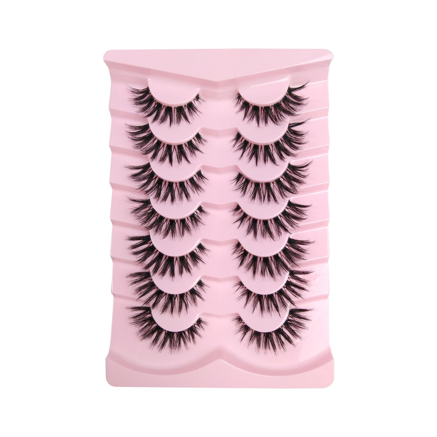 New product transparent stem false eyelashes 7 pairs, end of eye lengthened whole false eyelashes