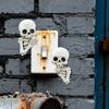 1 Pár Halloweenská Kostra Dekorace Samolepicí Strašidelná Pryskyřičná Kostra Samolepka na Vypínač Sváteční Párty Domov Kancelář Zeď Gotická Ozdoba Hlava Lebky