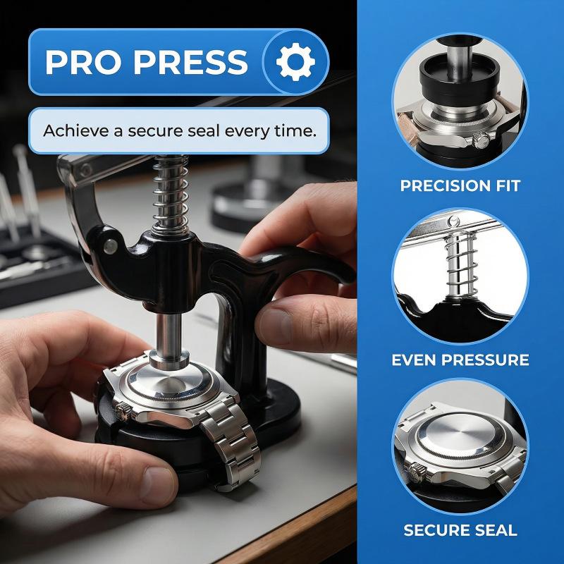 43-teiliges Uhrenreparaturset: Rückabdeckungspresse & Werkzeug zum Batteriewechsel