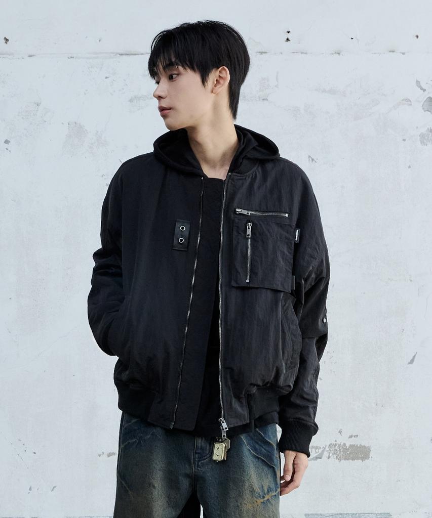 Maison Mined Detachable Pocket Ma-1 Black