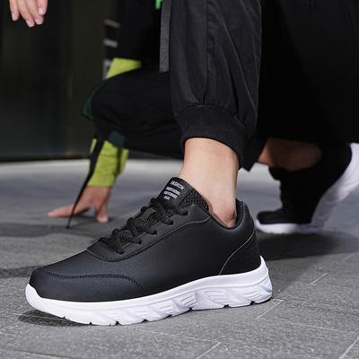 Spring and Autumn Black Casual Men's Outdoor Sports Non-slip Wear-resistant Shoes Waterproof and Breathable Running Shoes Student Lightweight Shoes