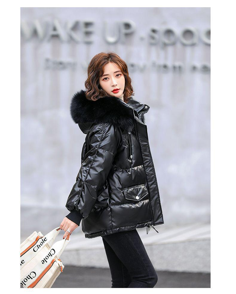 2025 Women's Shiny Wash-Free Down Jacket: Short, Loose, Korean Fashion, Warm, Trendy Style