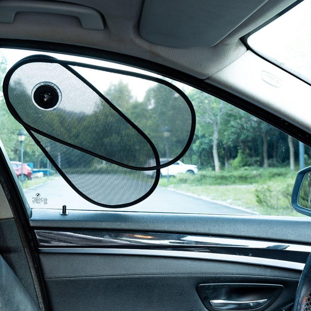 Rotatable Black Sun Visor Suction Cup Type Car Sunshade Curtain  For Side & Sunroof Windows