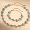 Colorful zircon necklace and bracelet two-piece set for women, fashionable and luxurious full-diamond jewelry set, decorative accessories for women