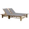 VidaXL Chaise Longue Pour 2 Personnes Avec Coussins Bambou