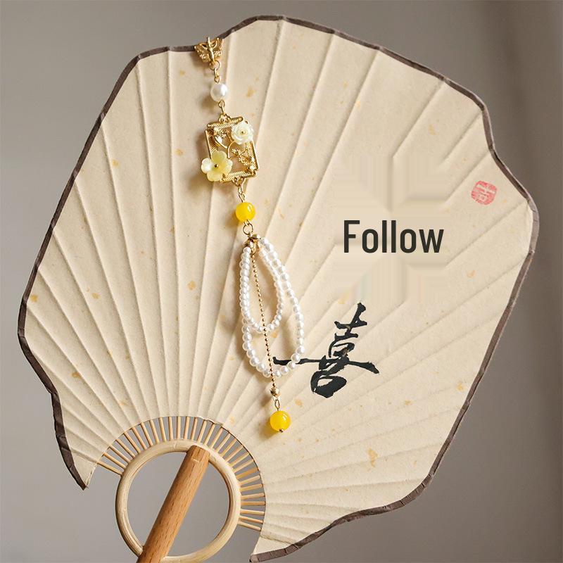 Cheongsam Pressed Collar Hanfu Tea Suit with Retro Xiangyunsha and Versatile Brooch Tassel Pendant