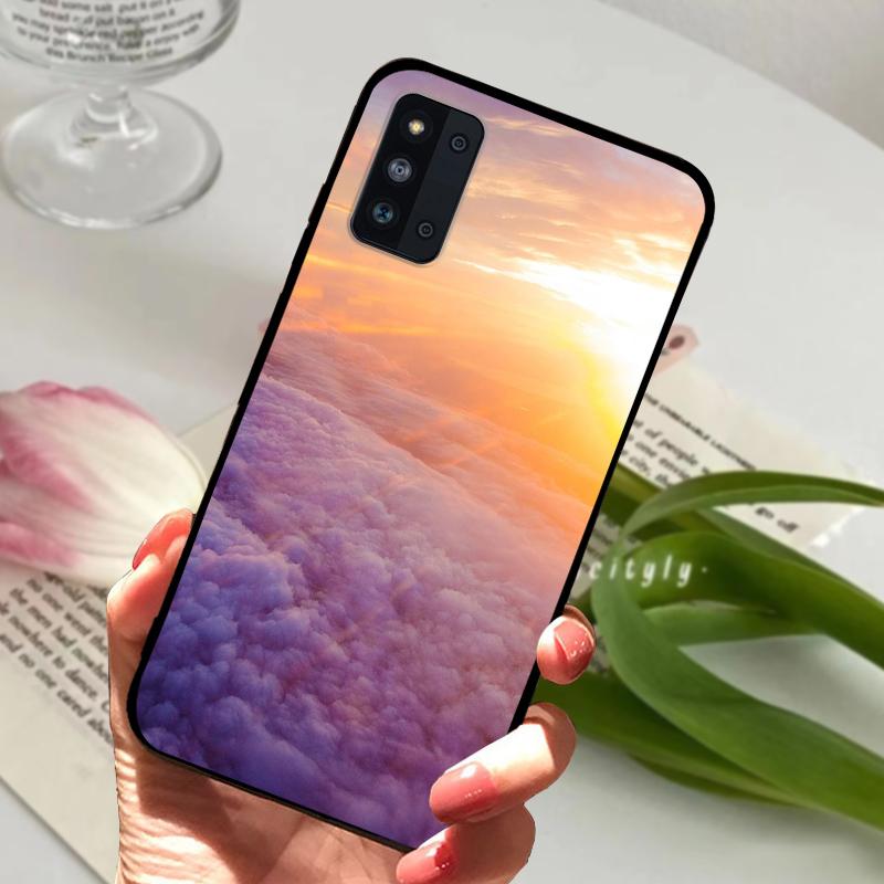 Silikonowe Etui Na Samsung F52 5G Urocze Zwierzątko TPU Czarna Pokrowiec Na Telefon Na Samsung Galaxy A52 4G 5G M52 Geometryczne Fundas Zderzak