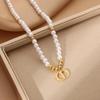 Elegant 18K Plated Titanium Steel Cross Necklace for Women - Light Luxury Clavicle Chain That Resists Fading