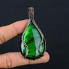 Natural Green Labradorite Gemstone Copper Wire Wrap Gift Pendant 2.75" O4m12