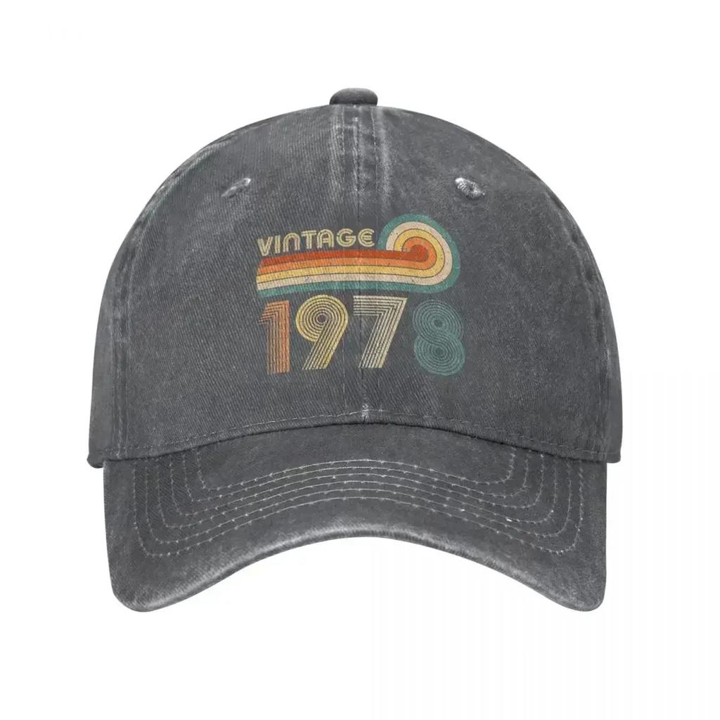 Vintage 1978 Baseball Cap Classic Distressed Washed Snapback Hat for Men Women Outdoor Workouts Adjustable Hats Cap