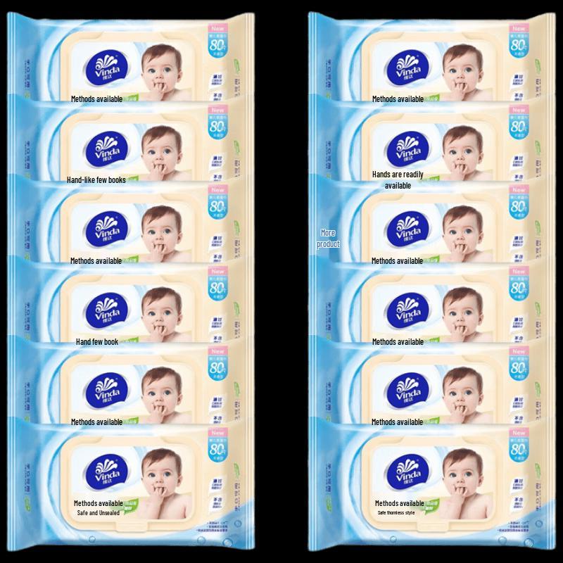 Vinda Baby Hand  Mouth Wipes, 12-Pack