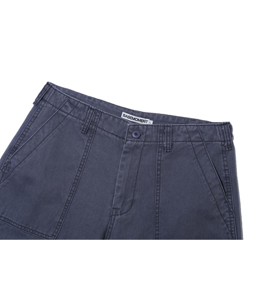 BASEMOMENT Washed Fatigue Work Pants Slate Blue