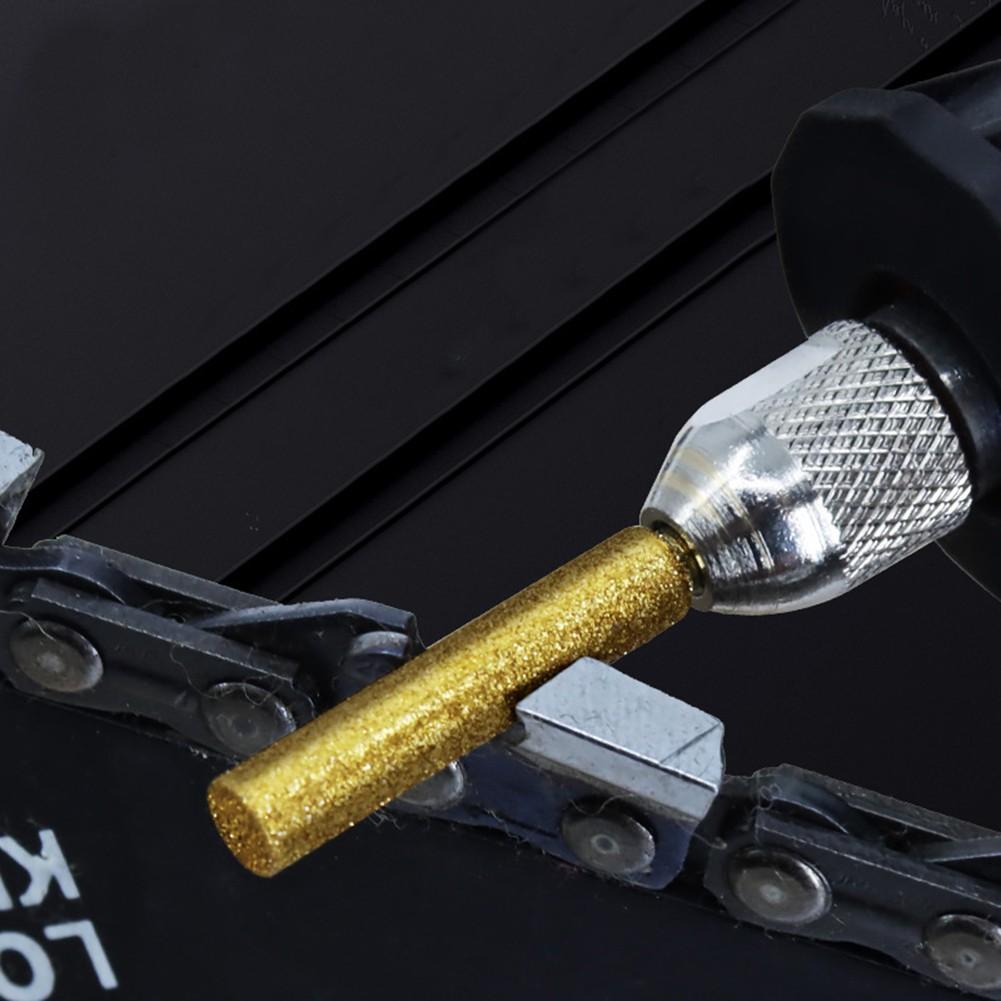 6PCS 4/4.8/5.5mm Diamond Chainsaw Sharpener Burr Grinder Chain Saw Drill Bits Saw Sharpening Carving Grinding Tools Dropship