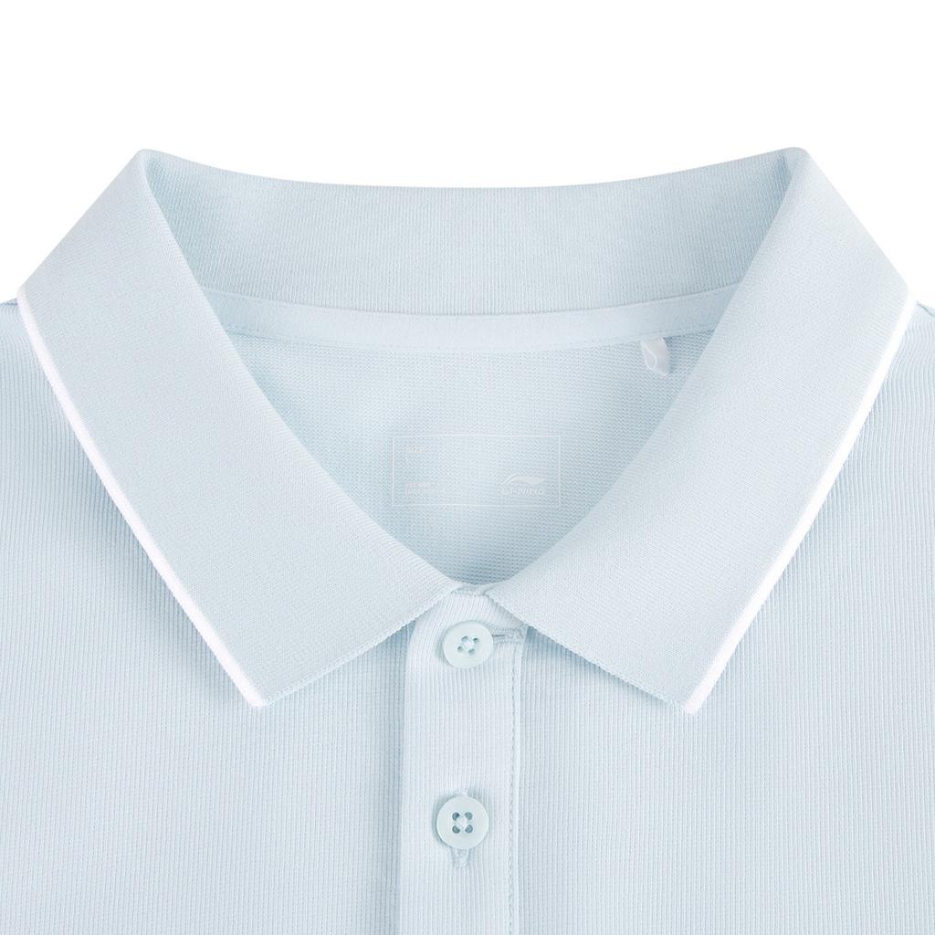 Li Ning Fashionable Sports Casual Short Sleeve Polo Shirt Breathable Men tops Folk-Blue APLW475-8