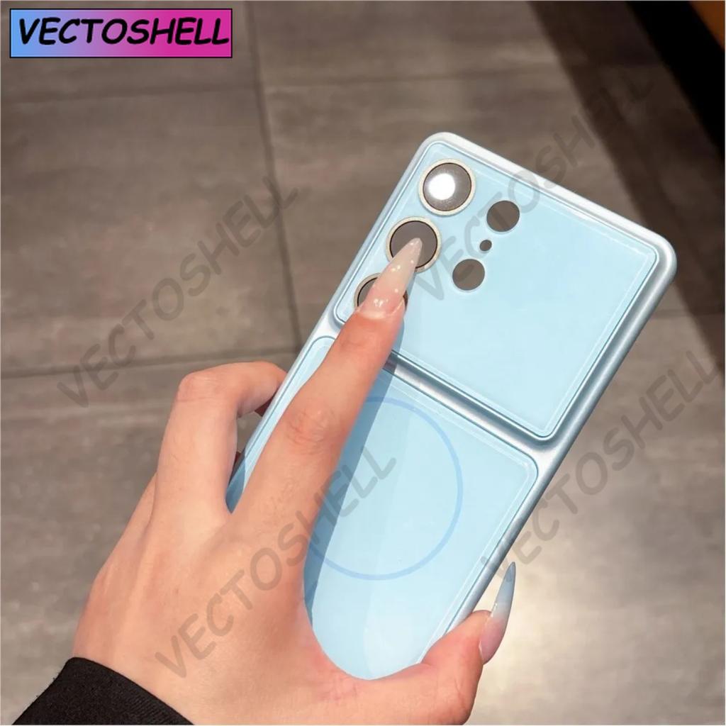 Luxury For Magsafe Wireless Charge Case For Samsung Galaxy S26 S25 S24 FE S23 Ultra Plus Camera Lens Protection Shockproof Cover