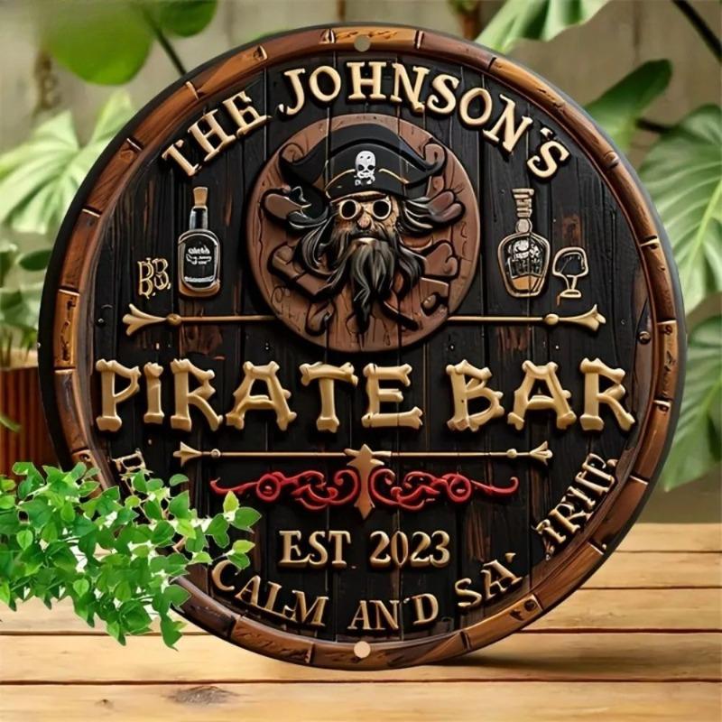 Hexenbesen Halloween Schild, Runde Aluminium Wandplakette 20x20cm