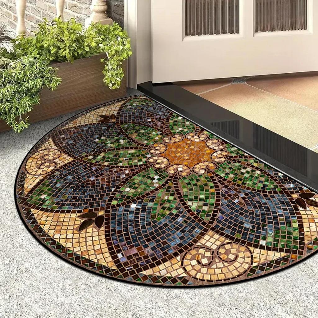 Entrance Doormat Garden Decorations Door Entry Mats Outdoor Rug Home Decor Floor Mat Semi-circular Carpet Tapete Entrada De Casa