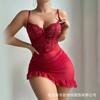 European and American sexy lace hip skirt lace perspective suspender thong pajama temptation suit