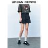 UR2026 Women's High-Waist Washed Denim Shorts