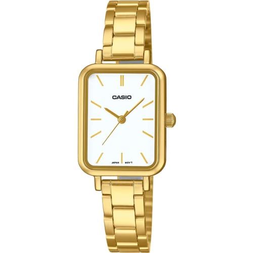 

CASIO Casio Standard Cheap Casio Women s Quartz Watch with Brass Metal and Gold/White Case LTP-V009G-7E