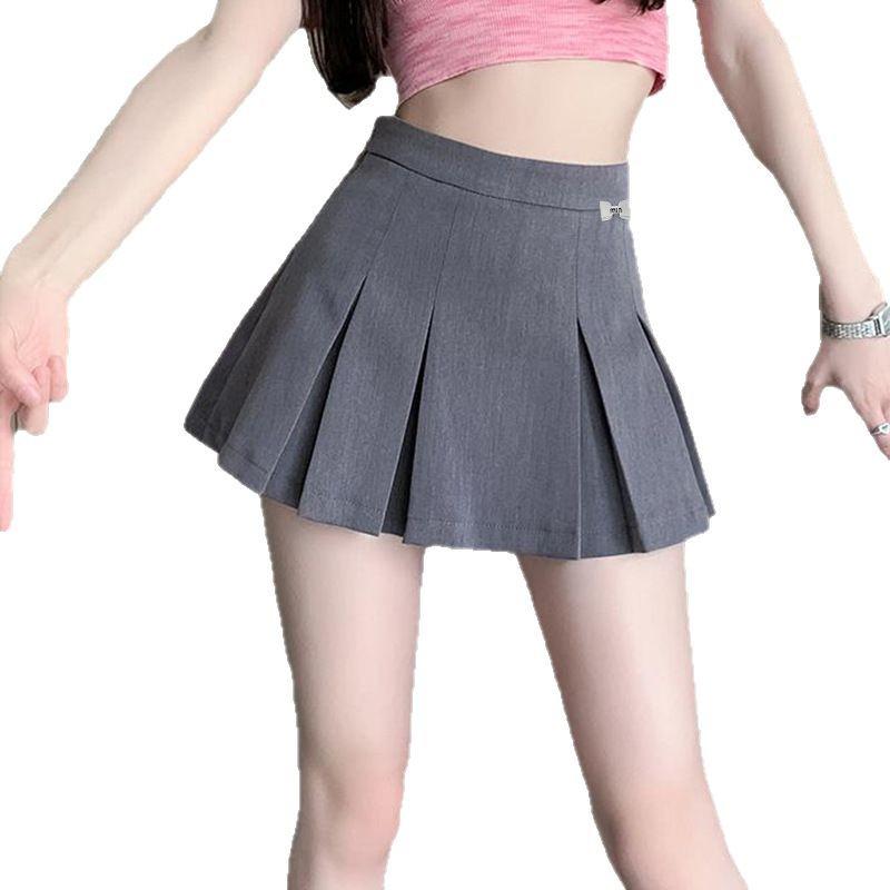 2025 New Korean Style Women's High-Waist Pleated A-line Mini Skirt - Slimming Petite Summer Midi