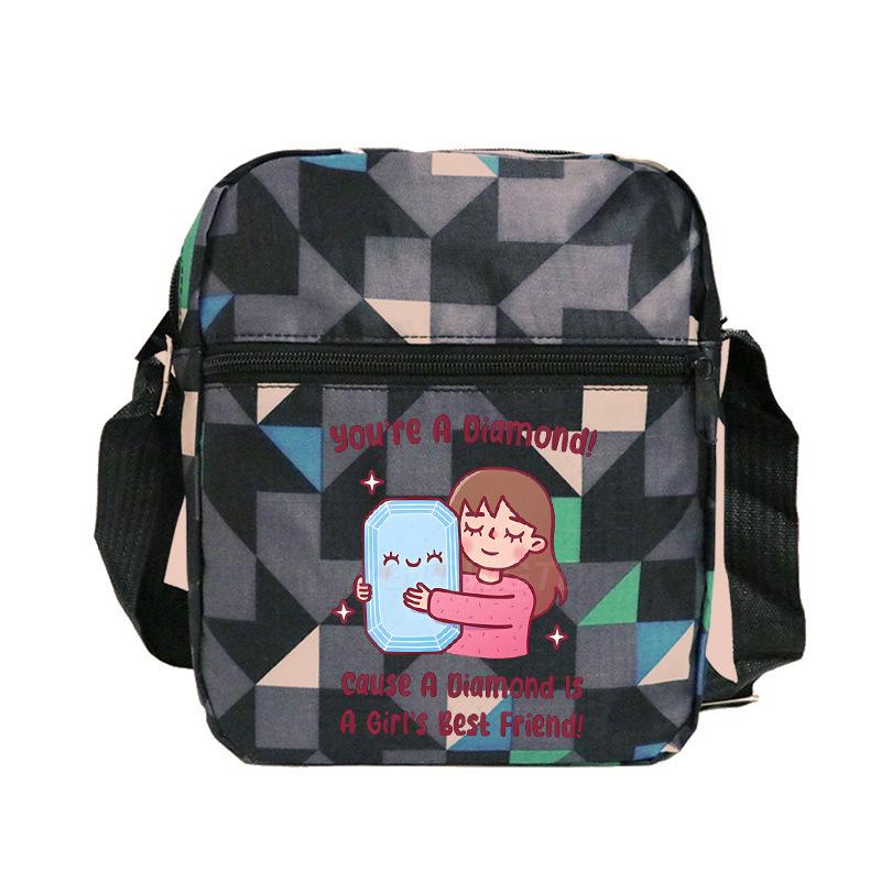 New student fashion shoulder bag personalized printing children's portable multifunctional messenger bag