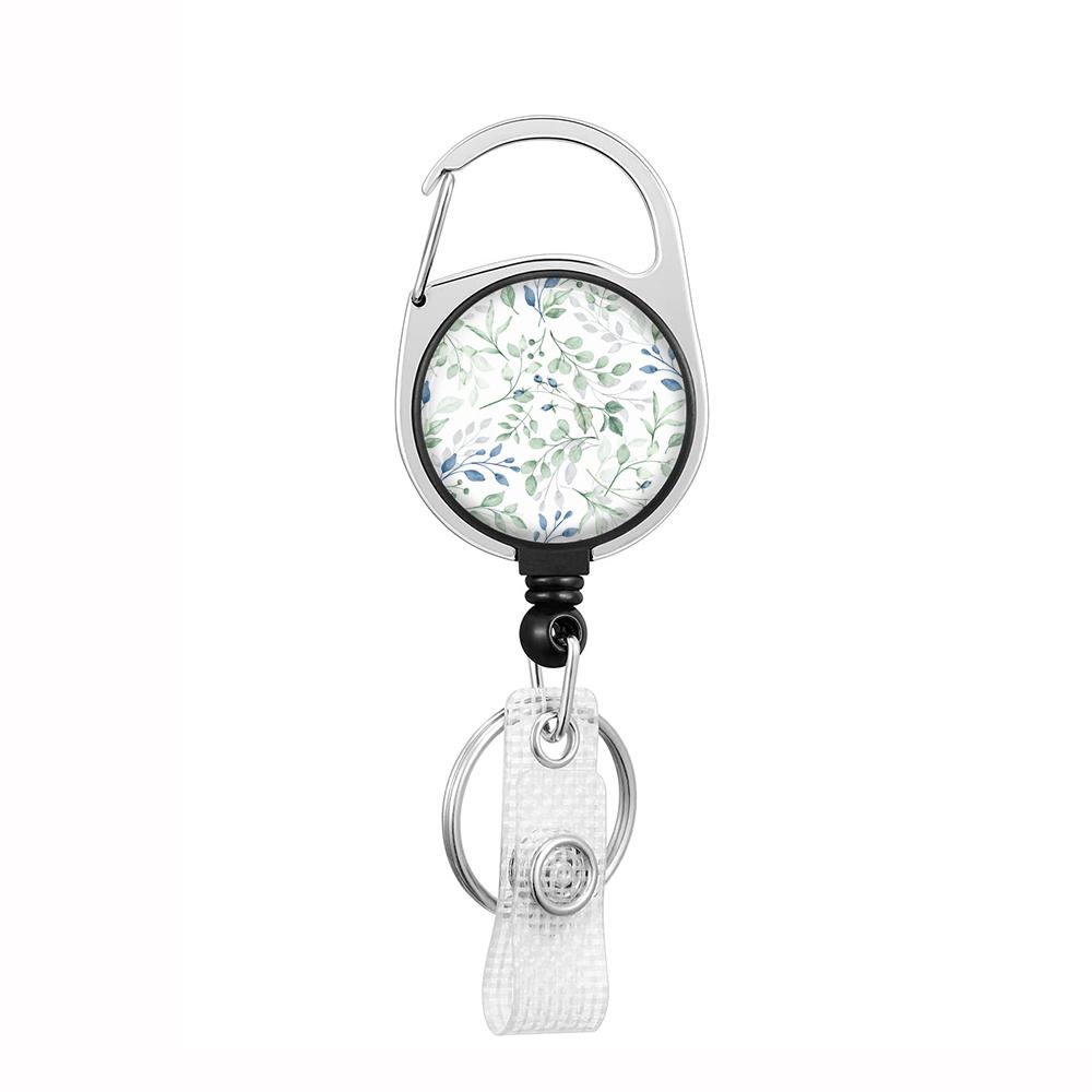 Plant Flowers Clip Lanyards ID Badge Holder Porta Credencial Lanyards Keychain Badge Reel Nurse Retractable Wholesale