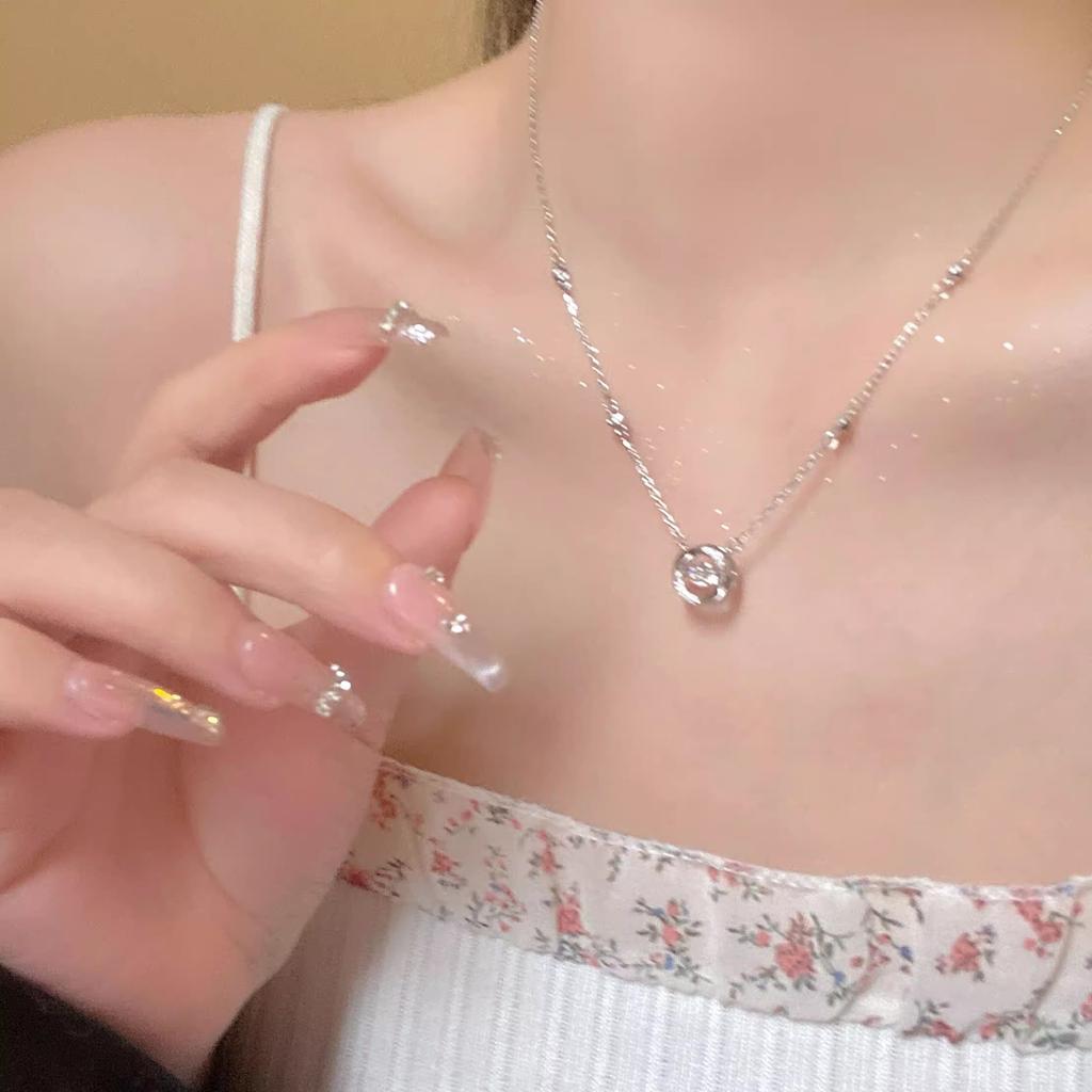 Exquisite ring pendant necklace summer sense niche light luxury collarbone chain super fairy neck chain tide