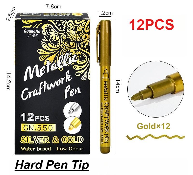 12 Pack DIY Metal Waterproof Permanent Paint Marker Pensb Craftwork Resin Mold Pen Art Painting Supplies For Easter Decoration