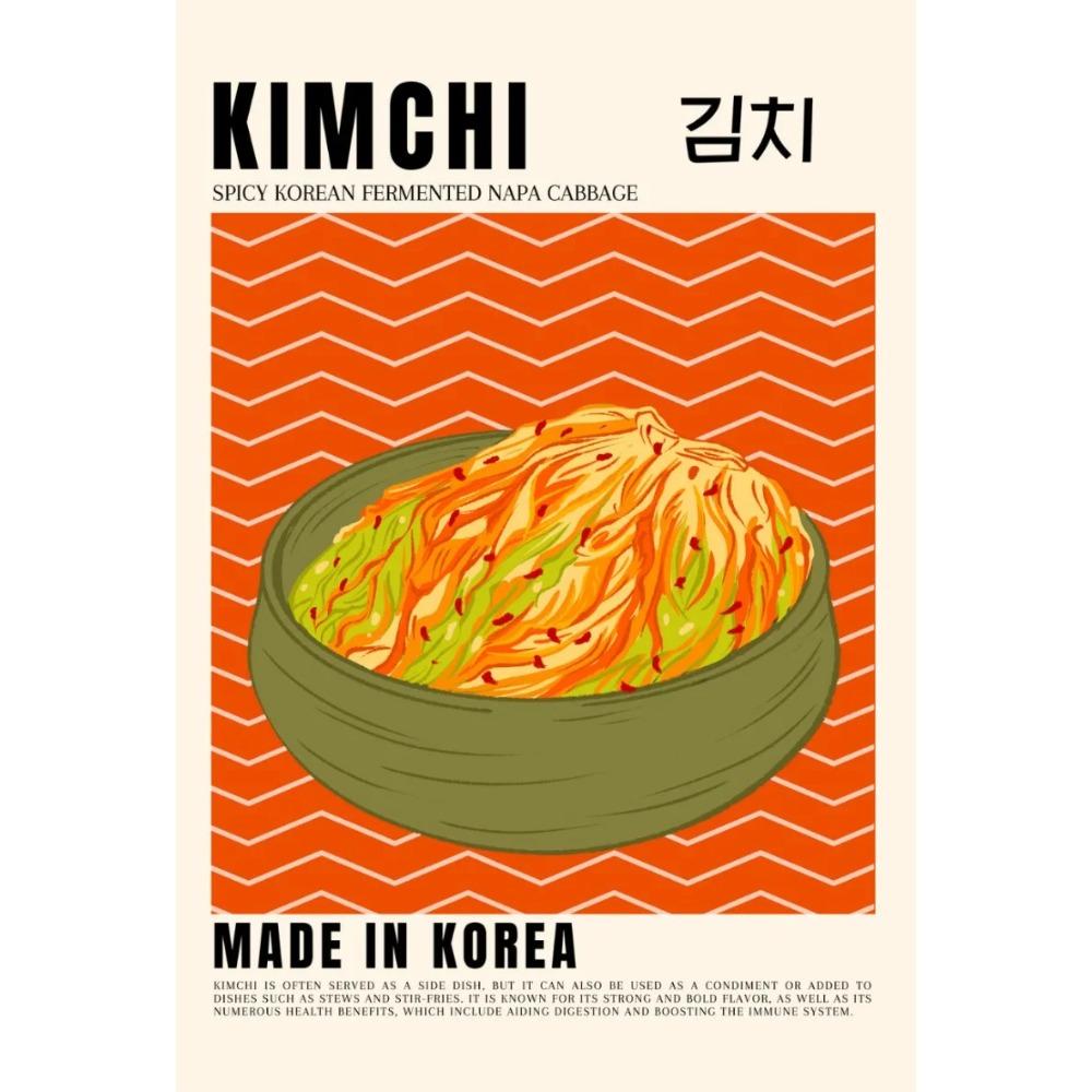 Ретро Корейская Красочная Еда Кимчи Соджу Макколи Кухня Постер Настенные Картины Холст Живопись для Кухни Столовой Декор 21X30cm Unframed