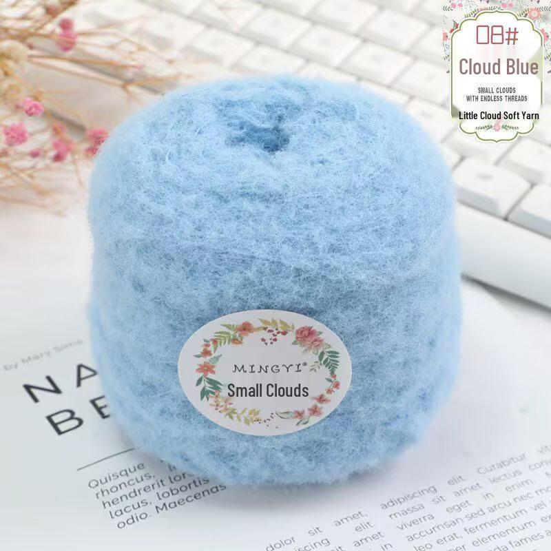 

6-Strand Mousse Cloud Soft Scarf Hat Crochet Kit - Handmade Snow-Step DIY Milk Waffle Stitch Yarn