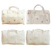 Baby Diaper Bag Embroidered Nappy Organizer Messenger Bag Cute Cartoon Shoulder Bag with Zipper Luggage Tote Bag for Travel