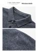 Men's 100% Pure Wool 9-Pin Lapel Sweater, 430g Thickened Base Layer for Middle-Aged Business Casual, Plain Knit.