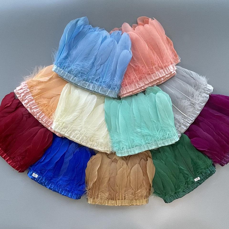 

Goose Feather Ribbon Dyed Various Swan Feathers Trim 2 Meters/Pc Plumes Fringe For Crafts Diy Dress Sewing Accessories 2 Meters темно-рожевого кольору