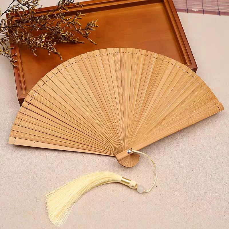 Bamboo Fan for Women, Traditional Style, Classical Black Folding Fan, Compact Hanfu Dance Fan, Portable Silk Cloth Fan