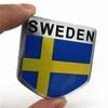 1Pc 3D Aluminum Alloy Sweden National Flag Emblem Badge Car Sticker Motorcycle Decal S60L Decoration For Volvo V70 XC60 S60 V60 V40